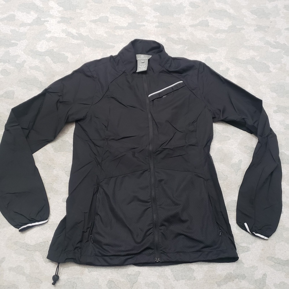 Aether Jacket Womens 2 Black Windbreaker Full Zip Long Sleeve